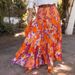 Women's Clothing Swing Printed Ruffle Long Skirt_ecoleips.com
