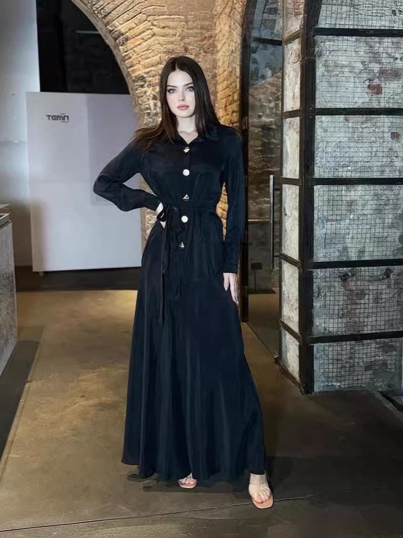 Women's Clothing tie waist shirt temperament elegant skirt suit_ecoleips.com