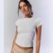 Summer Lace Patchwork Top for Women Slim Fit round Neck Short Sleeve European American Style Sexy Girl Solid Color_ecoleips.com