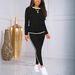 Women's Clothing Women's Long Sleeve Side Stripe Tracksuit Set Comfortable Casual Two-Piece Outfit_ecoleips.com