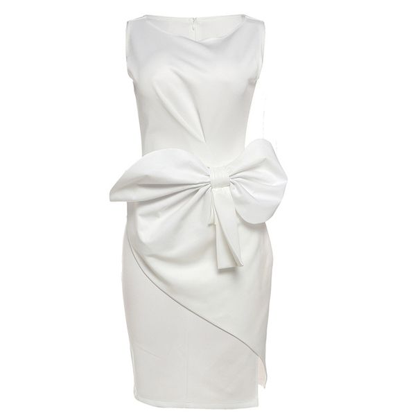 European And American Style 2025winter New Women's Fashion Temperament Bow Dress High Waist Slim Solid Color Dress_ecoleips.com