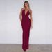 European And American Style Women's Solid Color Backless Halter Neck Sleeveless Sexy Party Night Summer Dress_ecoleips.com