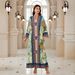 Fashion plus Size Printed Rhinestone Jalabiya Casual Ethnic Pullover Dress Women's Clothing Muslim Fashion_ecoleips.com