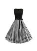Black White Polka Dot Summer Dress Women Sleeveless Vintage 50s 60s Party Office Dresses_ecoleips.com