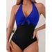 Women’s One-Piece Swimsuit – Sexy Cutout & Adjustable Ties | Nylon/Spandex Swimwear (Black/Army Green/Hot Pink/Royal Blue, S-XL)_ecoleips.com
