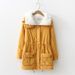 girl 2023 Autumn Winter New Women's Turn-down Collar Coat European American Style Lamb Wool Drawstring Slimming Large Pocket_ecoleips.com