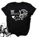 Independent Brand Retro Summer Women's Short-sleeve T-shirt With Music Notes And Hearts_ecoleips.com