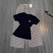 Women's Striped Two Piece Set Casual Fashion Wide Leg Pants With Embroidered Bow Slimming Effect Loose Fit Pant Set For Spring/Autumn_ecoleips.com