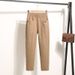 "Women's Straight Leg Casual Pants Mid-Rise Cotton Linen Blend Comfortable Spring Summer Trousers For Petite & Plus Size"_ecoleips.com