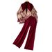 Elegant Three Piece Set With Turtleneck Sweater Printed Knitted Shawl Cardigan And High Waisted Slimming Trousers For Women_ecoleips.com