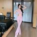 MUZI New Three-Button Yoga Vest Top For Women, High-Waisted Hip-Lifting Flared Pants Two-Piece Set_ecoleips.com