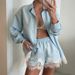 Women's European American Style Lace Patchwork Shirt Shorts Set Summer Sun Protection Breathable Two Piece Casual Fashion_ecoleips.com