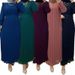 Muslim Dress Women Elegant High-Neck Maxi Dress With Belt – Modest Loose Fit Dress For Women (Navy, Green, Burgundy, Nude & Black, S-2xl)_ecoleips.com