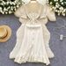 Women's Clothing V Neck Short Sleeved Ruffled Skirt Spring And Summer New Style A Line Skirt Tight And Slim Knitted Dress_ecoleips.com