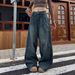 Designer Women's High Waist Straight Leg Jeans Plus Size Slimming Spring/Autumn Loose Fit Pear Shaped Figure Denim_ecoleips.com