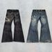 Aria Basics European And American Cross-border Vintage Y2K Embroidered Flared Jeans For Women, Punk Dark Tribal Style Casual Pants,_ecoleips.com