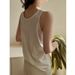 2026 New Women Summer Casual Tank Tops Solid Color All-Match Basic Sleeveless Vest Female Korean Simple Loose O-Neck Camis Top_ecoleips.com
