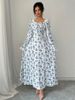 2026 Cross-Border Spring/Summer New European And American Printed Long-Sleeve Bohemian Dress For Women_ecoleips.com