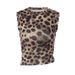 Women's Leopard Print round Neck Sleeveless Tank Top Slim Fit European American Style Cross Border Fashion_ecoleips.com