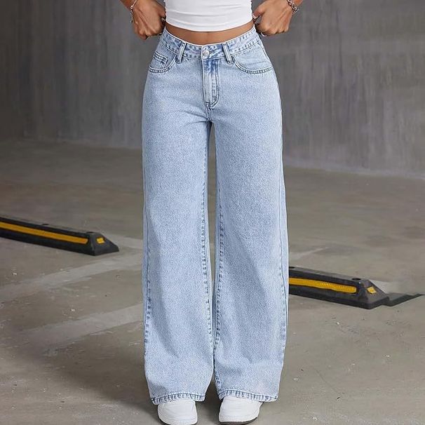 's Popular Embroidered Bow High-waisted Straight-leg Jeans For Women, Slimming, Vintage, Simple, European And_ecoleips.com