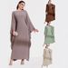 Women's Muslim Abaya Arab Long With Tie Batwing Sleeves Round Neck Fashion Elegant Dress_ecoleips.com