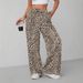 Women's Clothing Leopard Print Straight Leg Pants For Women Fashionable Wide Leg Long Trousers For Formal & Casual For Women_ecoleips.com