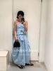 CZ ZHANG Commuting Fashionable Light Spring Korean Style Strap Bow Solid Color A-Line Strapless Dress B16292_ecoleips.com