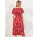 Women S Floral Print Short Sleeve Fashion Fresh Style Long Dress Casual Elegant Ladies Summer Daily Wear Long Dress_ecoleips.com