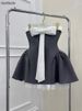 Summer New Vintage Elegant Woman Dress Strapless Bow Patchwork High Waist Puffy Mini Dress Female French Chic Sexy Outfits 2025_ecoleips.com