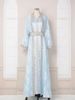 Women's Muslim Clothing New V Neck Two Piece Suit Temperament Elegant Dress_ecoleips.com