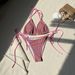 European And American New Striped Towel Cloth Small Fresh Sexy Split Swimsuit Bikini Bikini Cross Border Foreign Trade_ecoleips.com