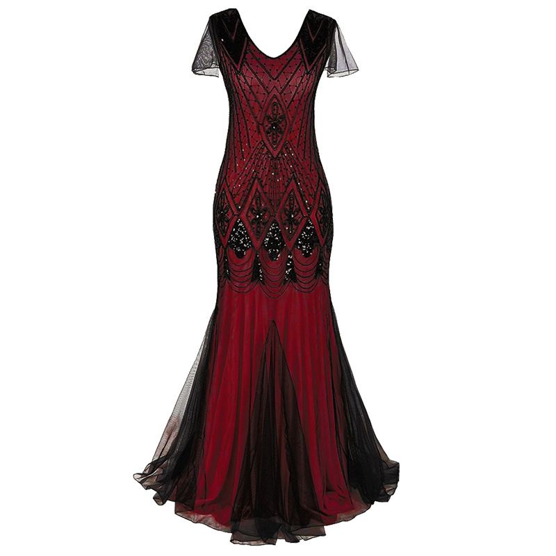 Women's Clothing Inspired Sequin Flapper Dress – Vintage Retro Evening Gown For Women, Plus Size Wedding & Party Dress_ecoleips.com
