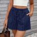 Summer Casual Women's Bohemian Beach Style Shorts Hollowed Out Elastic Drawstring Waist Regular Fit Polyester Bottoms_ecoleips.com