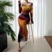 Women's Sexy Mesh Floral Print Ruched Round Neck Bodycon Midi Dress – Summer Party Gown 2026_ecoleips.com