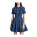 Women's Denim Chic Casual Dress Slim Waist Lapel Button down Collar Summer Spring/Autumn Fashion Direct Supply_ecoleips.com