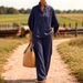 Women's Linen-Blend Button-Down Shirt & Wide-Leg Pants Set | Breathable Spring Summer Casual Outfit In 7 Colors_ecoleips.com