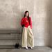 2025s Love And Nancy Thirteen Lines 2025 Summer Korean Style Versatile Design Sense Waist Bag Slimming Balloon Casual Pants_ecoleips.com