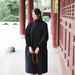girl Vintage Women's Clothing Sand Washed Linen Long Cotton Coat With Side Buttons_ecoleips.com