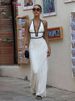 Weird Puss Sexy Elegant Halter Dress Women Summer Backless Lace-Up Color-Block Sleeveless Trendy Nightclub Wild Fashion Clothing_ecoleips.com