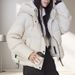Women's Short Down Jacket Winter Warm Duck Feather Coat With Stand Collar, Slim Fit, Lightweight & Stylish, Perfect For Casual Outings_ecoleips.com