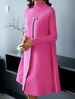 Women's Clothing Elegant Solid Color Long Sleeved High Neck Slim Big Swing Dress_ecoleips.com