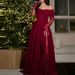 Sexy Off Shoulder High Waist Pleated Women's Dress Spring Elegant Solid Color Party Dress Lace Patchwork Long Sleeved Prom Dress_ecoleips.com