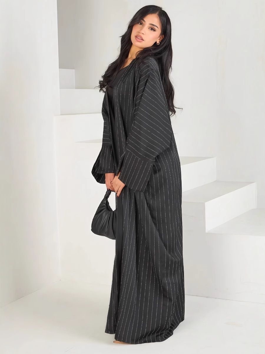 Luxury Middle Eastern Style Embellished Kimono Cover-Up - Loose Boho Open Front Cardigan For Festivals & Daily Wear_ecoleips.com