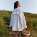 Women's Oversized Lace Back Sweatshirt - Street Style Crewneck Pullover With Flounce Hem Detail - Casual White Cotton Top_ecoleips.com