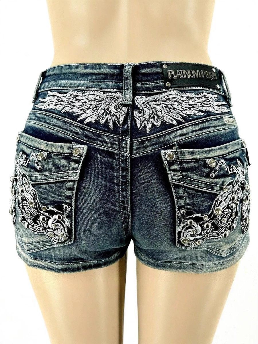 Women's Clothing Summer High Street Sexy Hot Girl Style Fashion Hot Pants Embroidered Denim Shorts_ecoleips.com