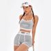 Women's Clothing Solid Color Letter Print Suspenders Style Summer Popular Sports Style Vest Suit_ecoleips.com
