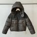 Women's Denim Patchwork Puffer Jacket Winter New Thickened Short Loose Fit Detachable Hood Casual Coat_ecoleips.com
