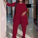 Women’s Clothing new fashion temperament large size long sleeved two piece set_ecoleips.com