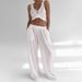White Knitted Vest Long Pants Comfortable Breathable Pajama Set European And American Summer New Cross-Border_ecoleips.com