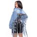Women's Clothing Loose Denim Jacket For Women Lapel Trendy Woven Denim Jacket_ecoleips.com